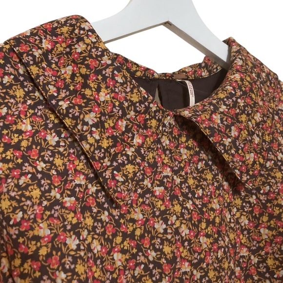 Free People Floral Puff Sleeve Mini Making Plans Dress - Picture 8 of 11